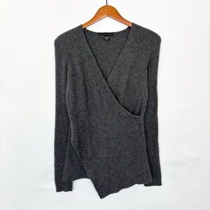 Jenne Maag Cashmere V Neck Wrap Asymmetric Sweater Top Size M